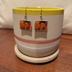 Vintage 1992 Elvis Presley Stamp Earrings